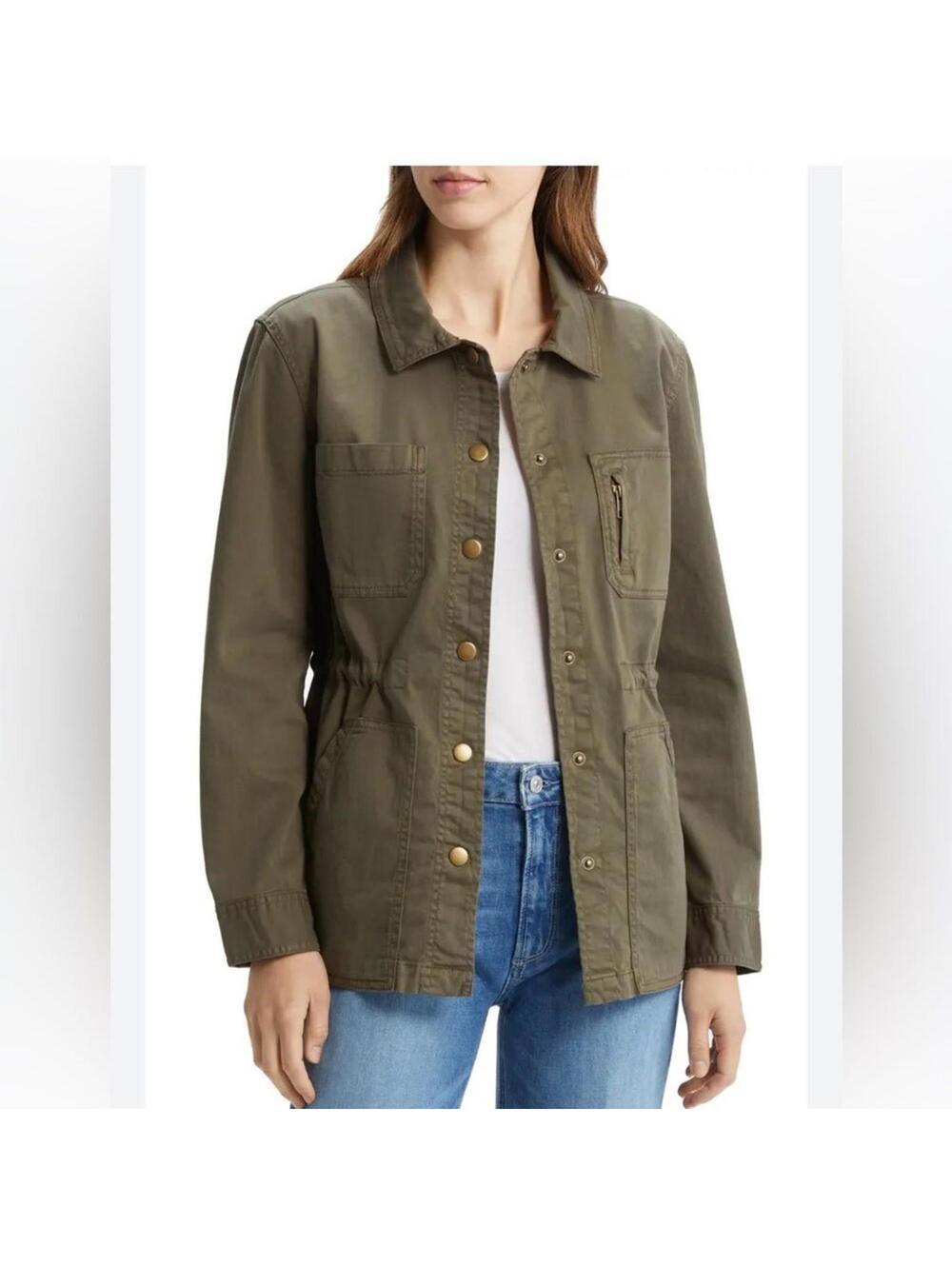 Caslon Olive Utility Jacket Women's S Nordstrom Multiple Pockets - Picture 2 of 9